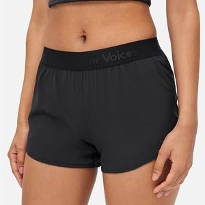 Outdoor Voices Relay Shorts in black, size Medium